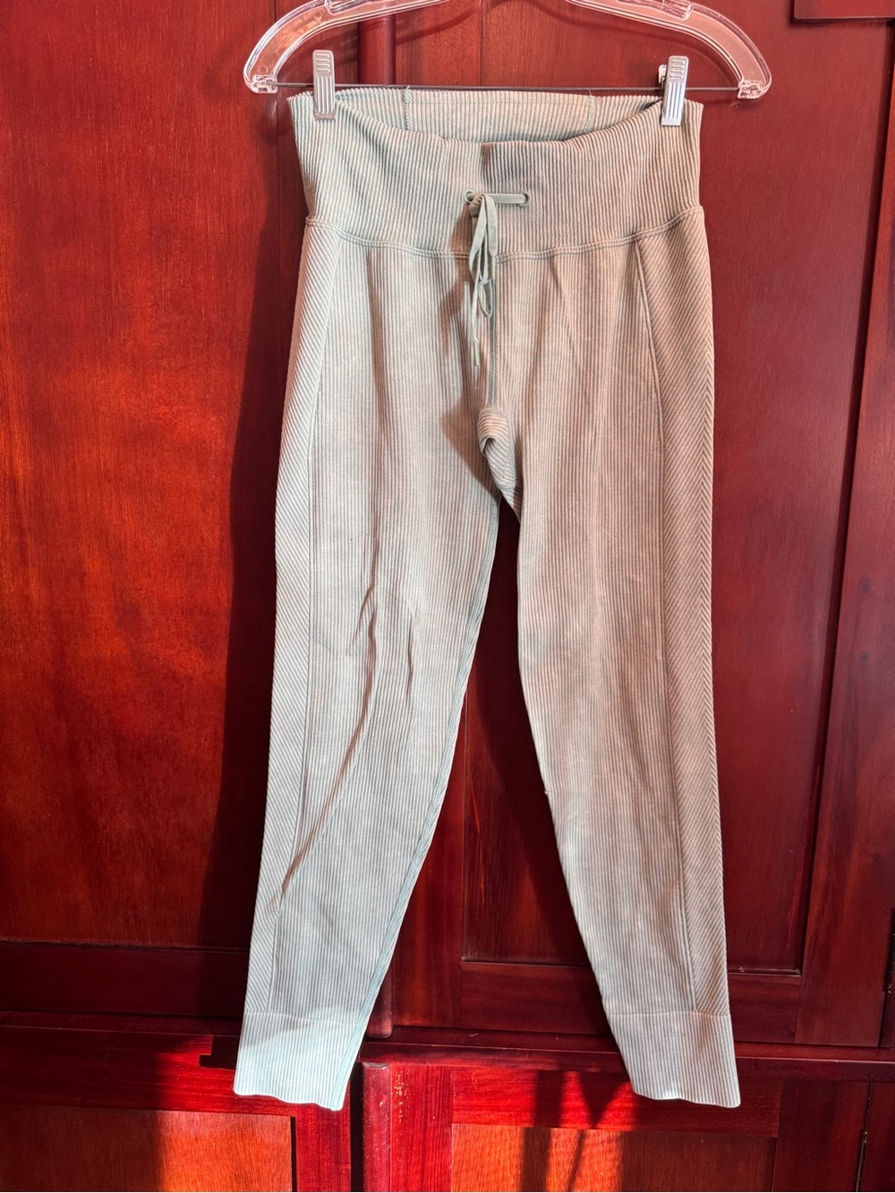 Victoria's Secret Pink Active pale green Ribbed High Waisted Joggers Leggings S